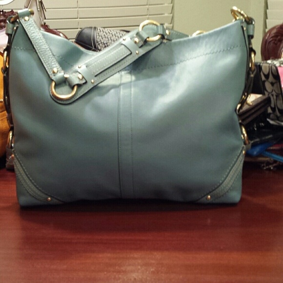 Coach Handbags - Coach Large Blue Shoulder Bag